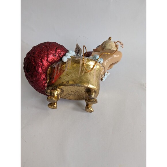 Katherine's Collection Chubby Mermaid in Bubble Bath Ornament Red - Picture 2 of 6